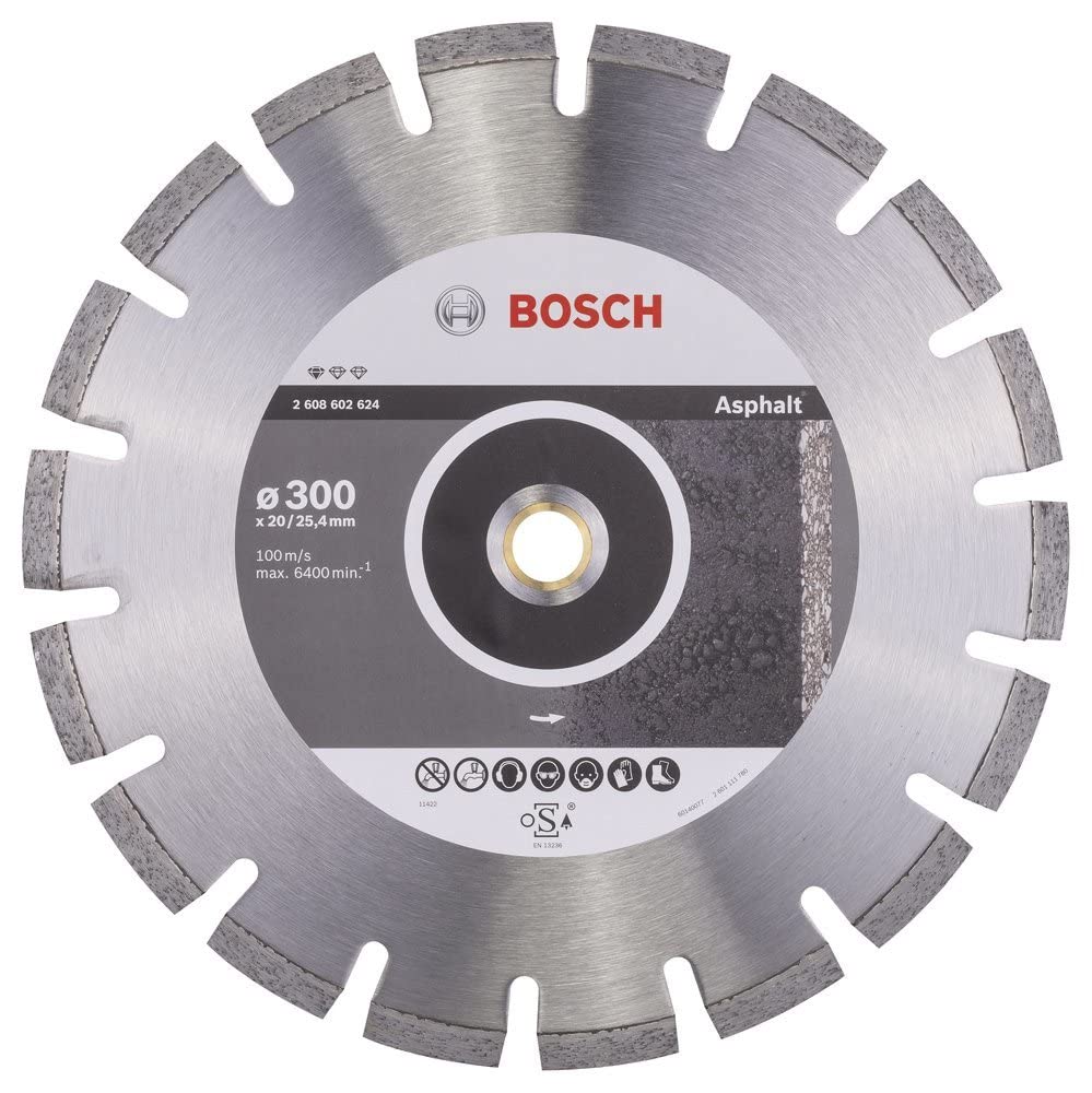 Bosch 2 608 602 624 - Disco tronzador de diamante Standard for Asphalt - 300 x 20/25,40 x 2,8 x 10 mm (pack de 1)