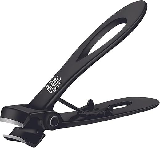 Beauté Secrets Luxury 15mm Wide Jaw Opening Nail Clippers for Thick Nails Fingernails and Toenails Clippers for Ingrown Toenails Oversized (Nail Clipper) (Black)