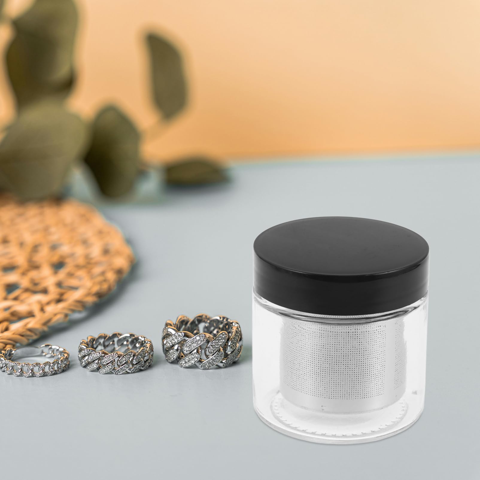 TEHAUX 4stücke Cleaning Cup Vielseitiger Schmuck Und Uhrenreiniger Für Funkelnde Ergebnisse Glasflasche Effektiven Von Schmuckstücken Armbanduhren Und Kleinen