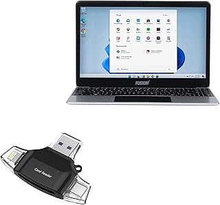BoxWave Smart Gadget Compatible with Fusion5 Laptop T90B+PRO-128GB (14.1 in) - AllReader SD Card Reader, microSD Card Reader SD Compact USB for Fusion5 Laptop T90B+PRO-128GB (14.1 in) - Jet Black
