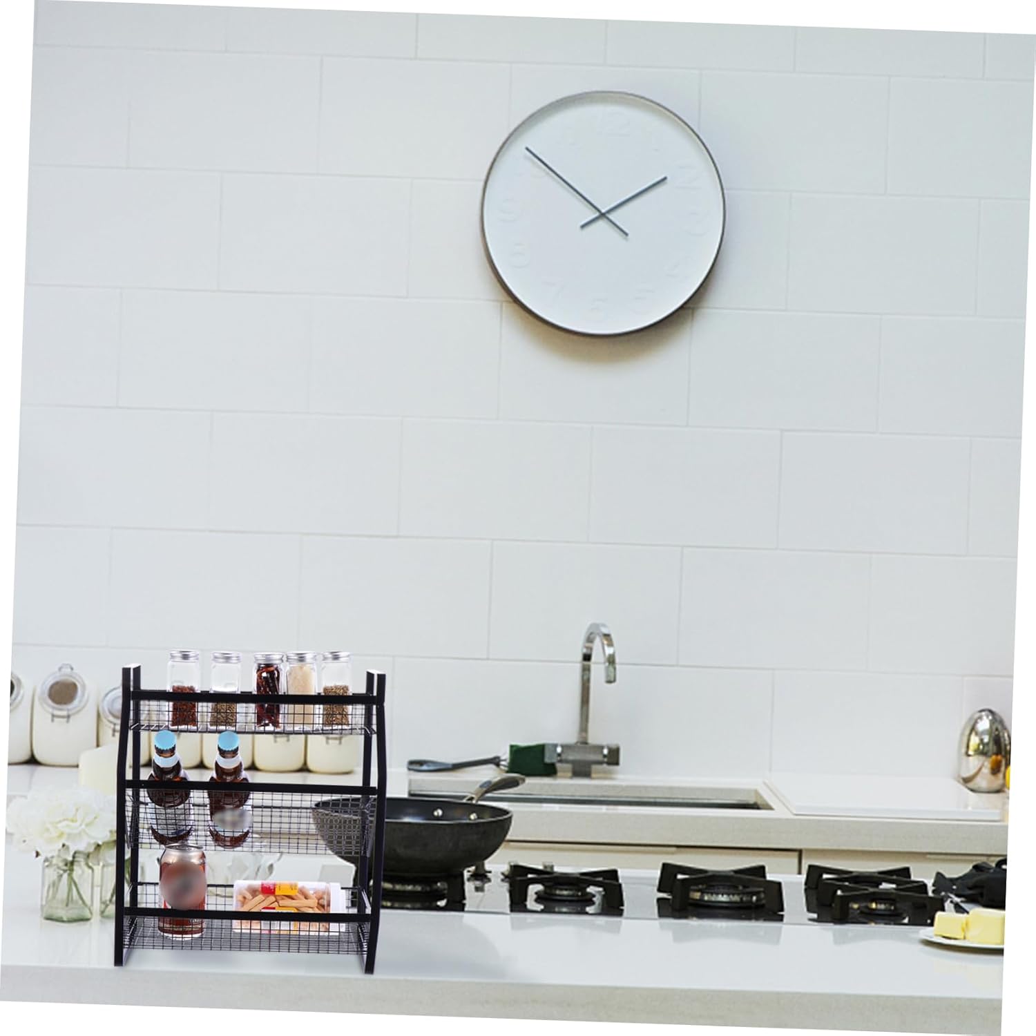 Three Kitchen Storage Rack Seasoning Bottle Holder Portable and Lightweight for Organizing Countertops and Pantries Elegant Design