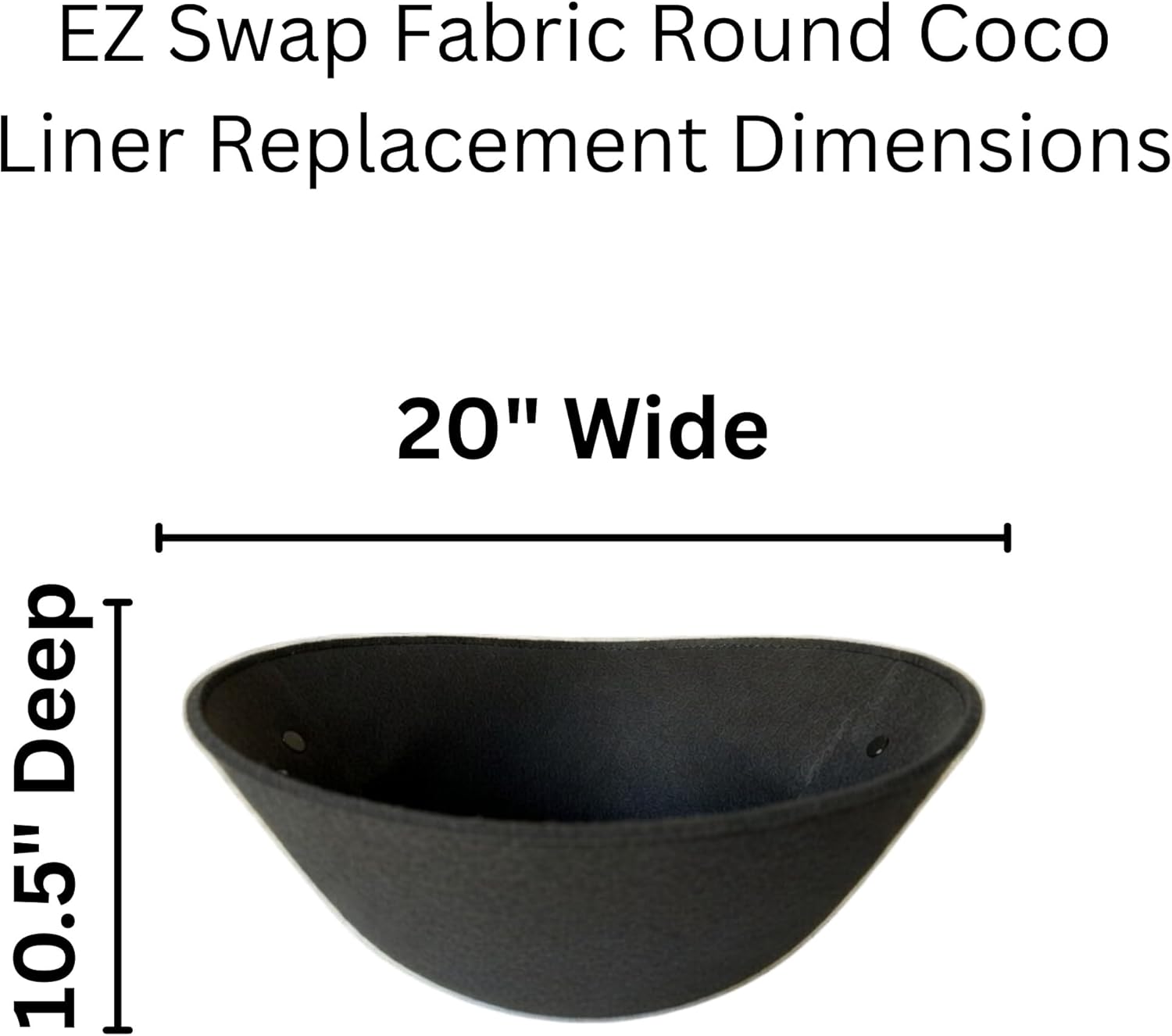 20" Reusable Hanging Basket Liner – Fabric Coco Liner Replacement for Wire Baskets, Bird Proof Moisture Retaining Planter Insert, USA Made (2-Pack)