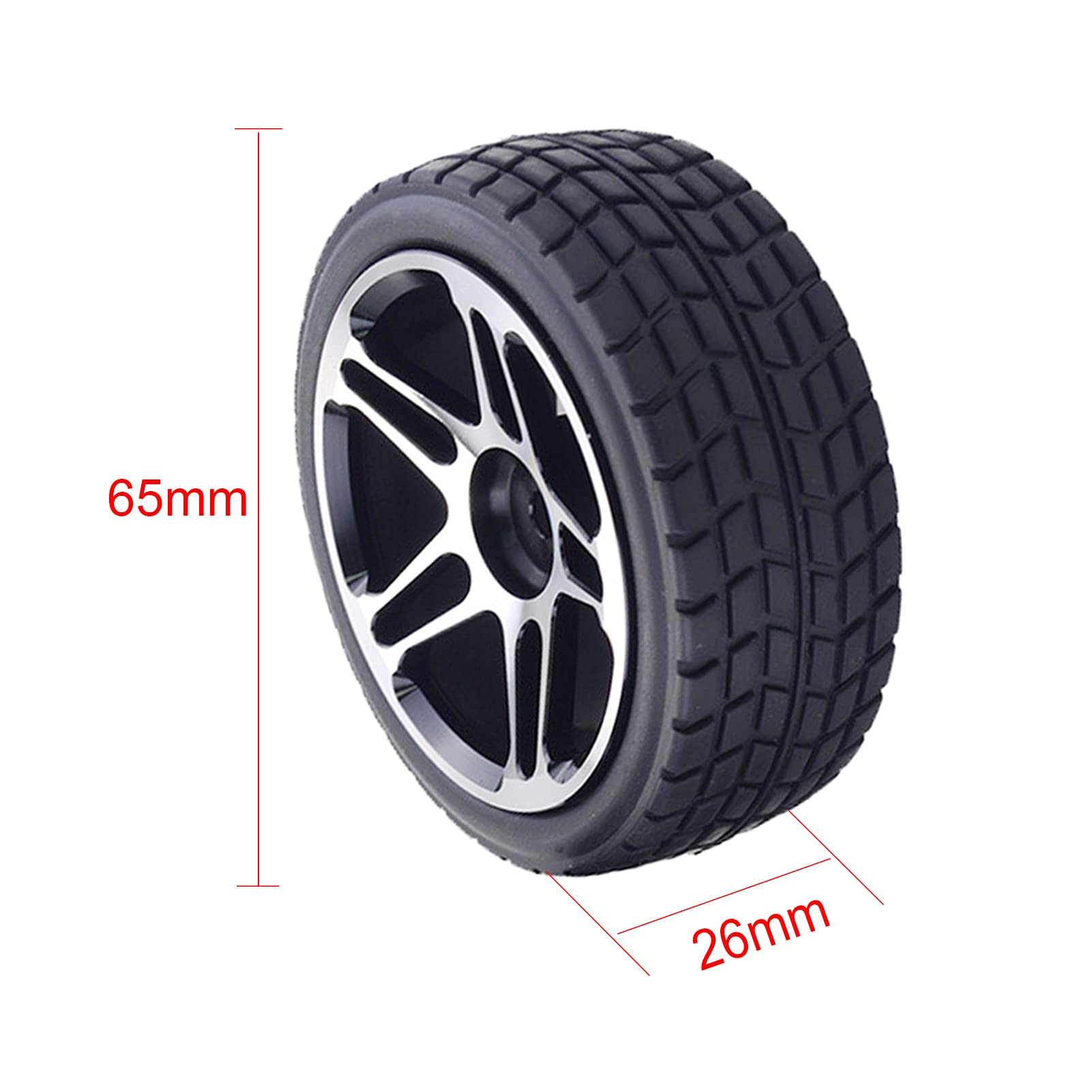 KEEDA 65mm Tires and Metal Wheels Rims for 1/10 RC On Road Drift Touring Car HSP HPI Tamiya Parts (Black) - Image 4