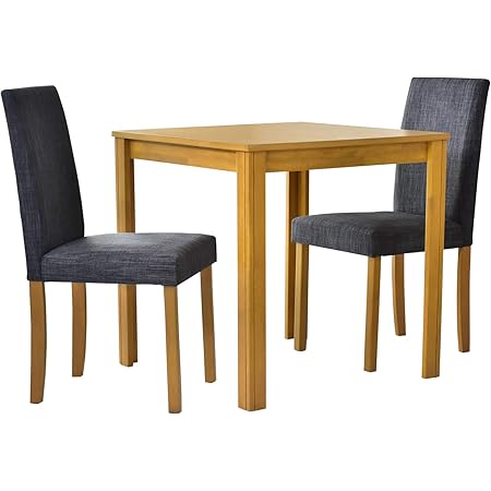 Amazon Doris ダイニングテーブル 2人用 ダイニングテーブルセット 3点セット 幅75cm 天然木 ダイニングテーブル チェア 2人掛け 組立式 ナチュラル レベッカ3点 ダイニングセット オンライン通販
