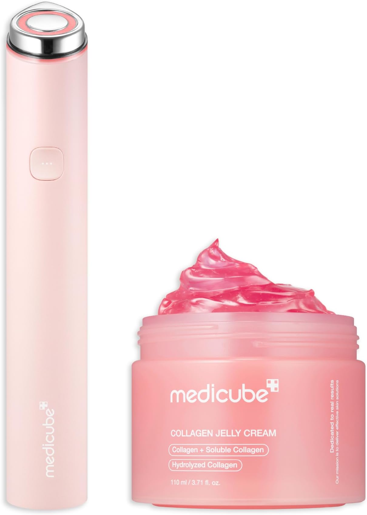 medicube Plump and Radiant Pink Duo: Mini Booster Pro Pink and Collagen Jelly Cream, 3.71 fl.oz. (110ml) | Gifts for Her, Gifts for Women