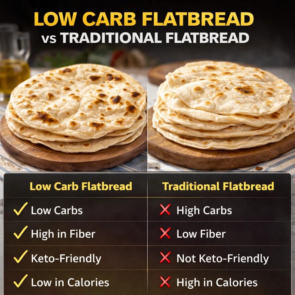 RevoPiada Piadina Piada Cheto, Low Carb, Keto Friendly, Pronta da Farcire - 4 Confezioni da 2 Piade ciascuna - 1 Piada da 80g