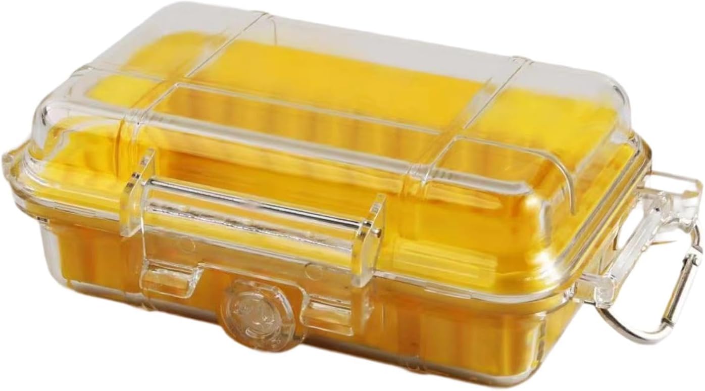 Waterproof Shockproof Box Sealed Carry Box Protection Lightweight Waterproof Storage Case Camping Storage Box for Hiking, Yellow