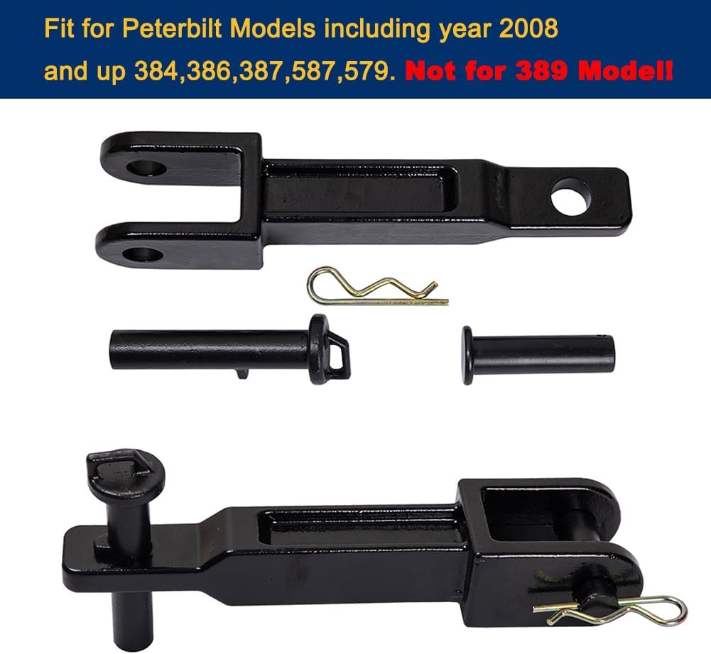 A20-6014 Single Tow Hook with Pull Pin (A65-6008) and Frame Pin (A65-6007) Compatible with Peterbilt 384 386 387 587 579/Kenworth T170 T270 T370 T660 T680 T700 T800 T880 T2000 W900