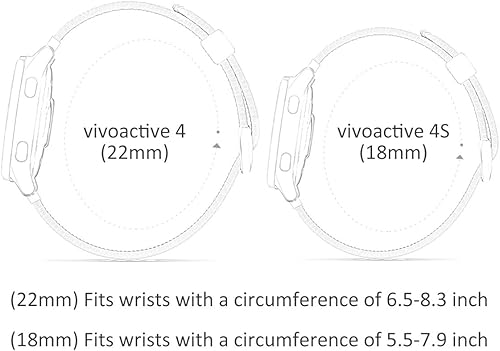 Miniatura 4 de Correa clásica de nailon compatible con Garmin vivoactive 4S Venu 2S/3S/3S/3S, 3S, 3S, 3S, 3S, correa de repuesto para mujer, correa de liberación