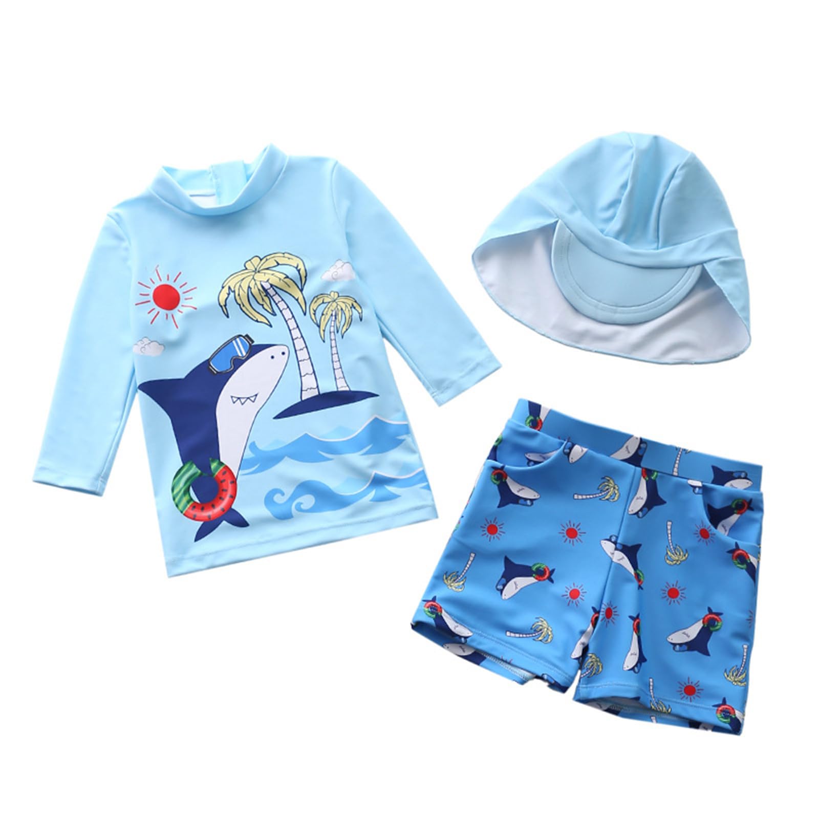 Generisch Camiseta de baño y bañador de dos piezas con protección solar UPF 50+ para niños