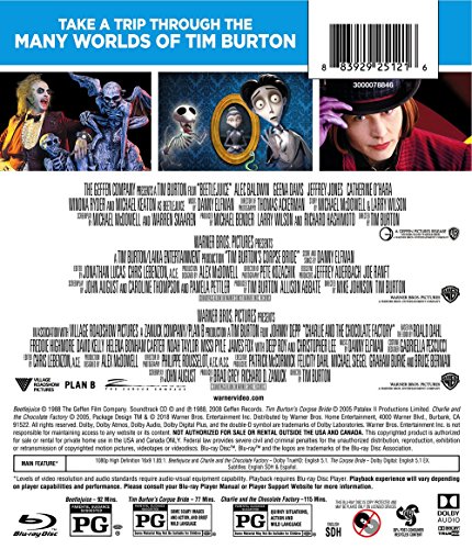 Beetlejuice / Charlie and the Chocolate Factory / Tim Burton's Corpse Bride (Triple Feature) image 4