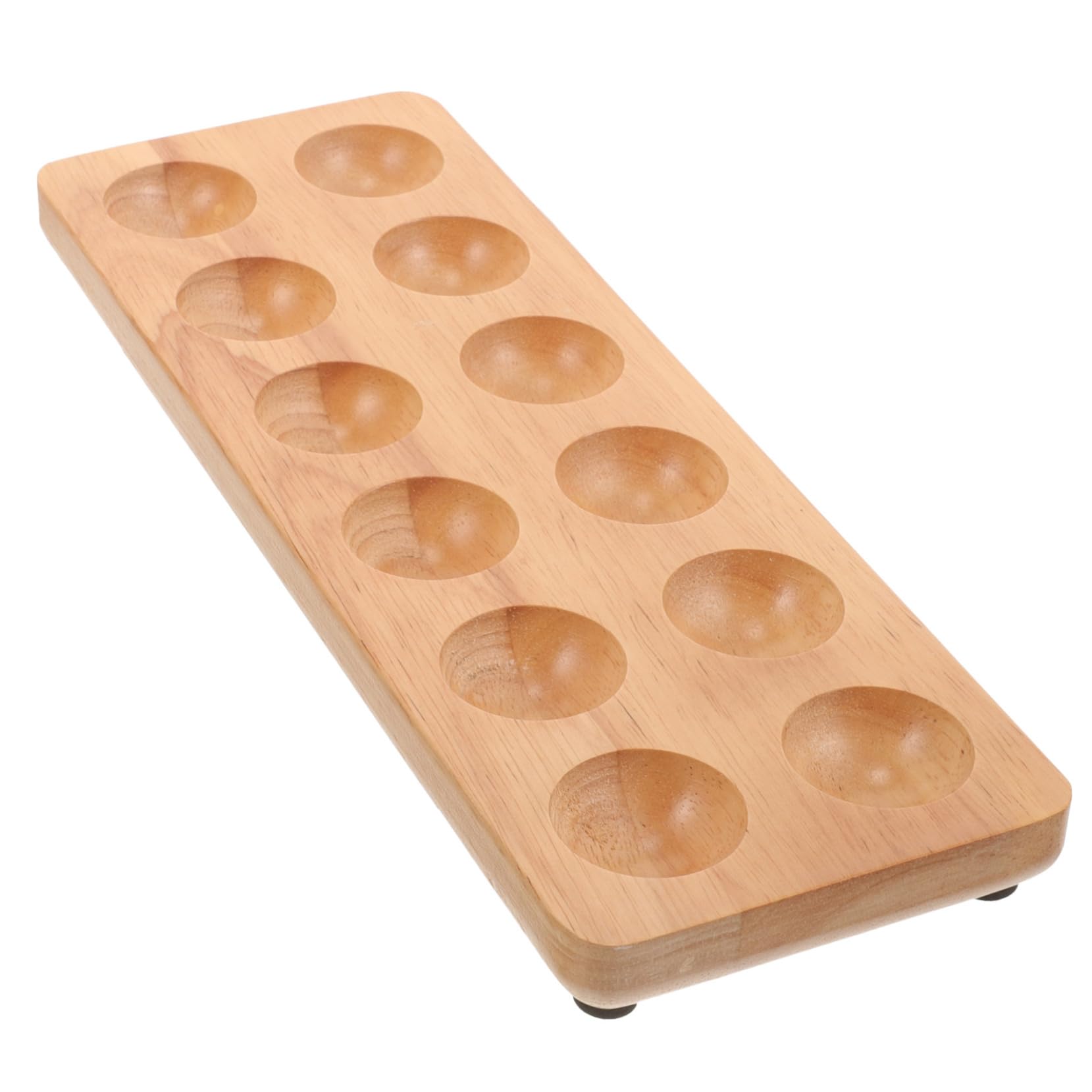 Bandeja de Madera para Huevos 12 Agujeros, Beige