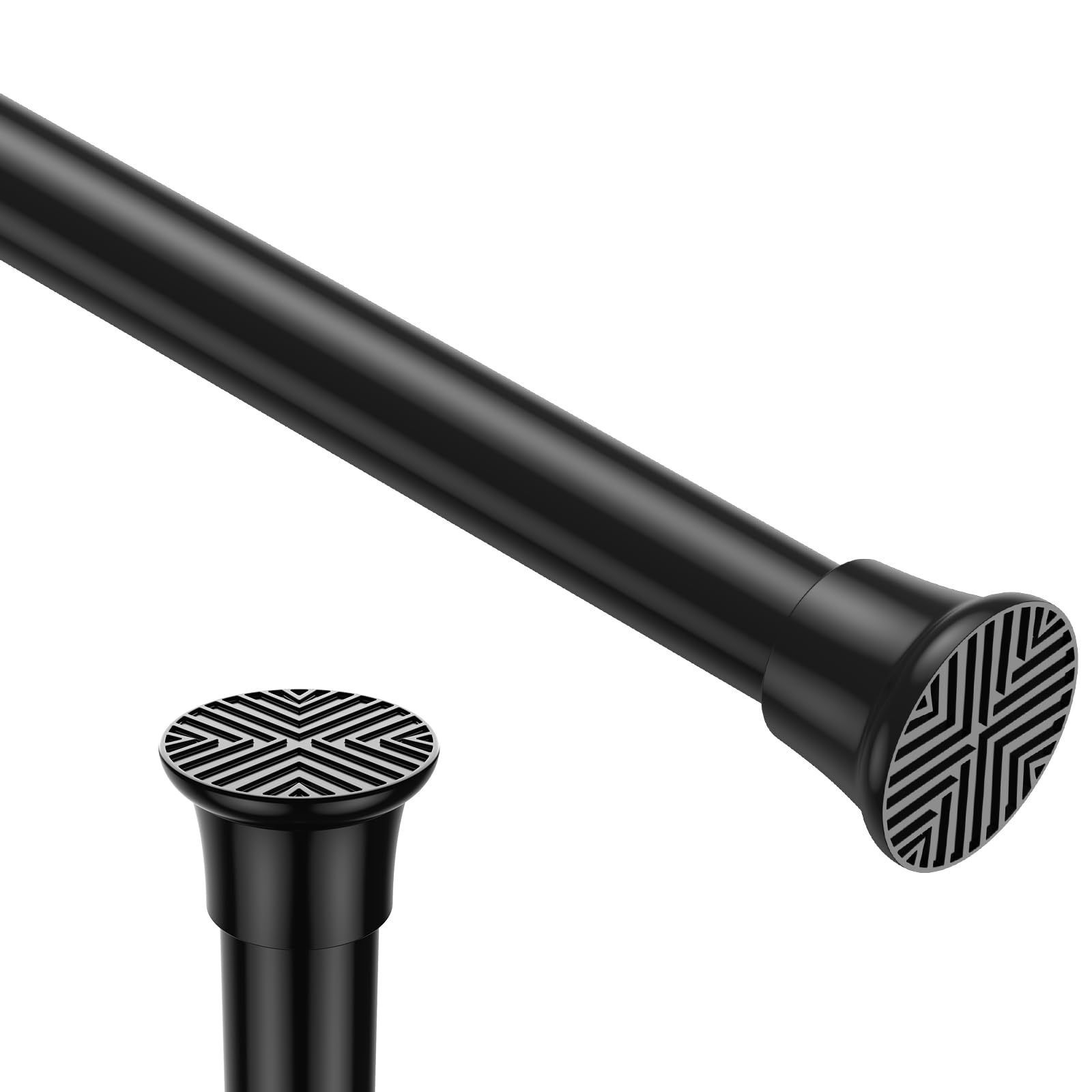 Zipglo 1 Stück Gardinenstange ohne Bohren 76-165 CM Duschvorhangstange Teleskopstange Vorhangstange Kleiderstangen Spannstange Verstellbare für Badezimmer, Fenster, Küche, Schrank, Schwarz