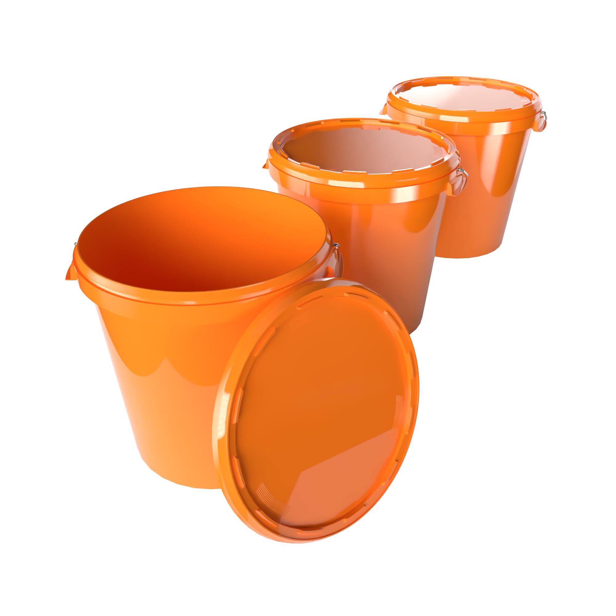 Fixedbyu Orange 30 Litre Airtight, Lockable, Stackable Bucket, Made In Germany, Food-Safe, Stable, Polypropylene