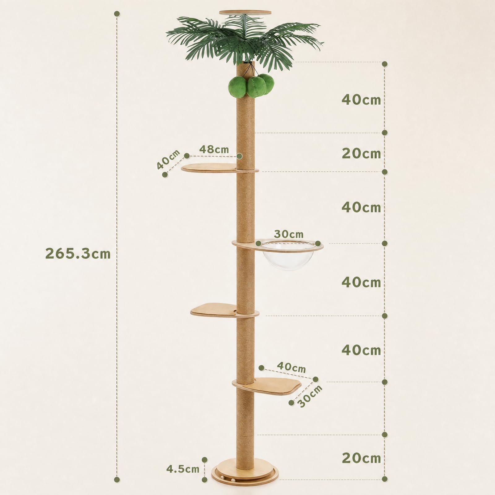Amazon | PAWZ Road キャットタワー 突っ張り 木製 スリム 極太10.5cm