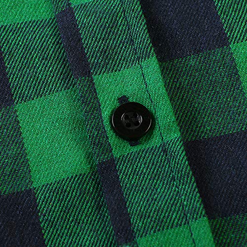 Image of OCHENTA Men's & Boys' Long Sleeve Button Down Plaid Flannel Shirt