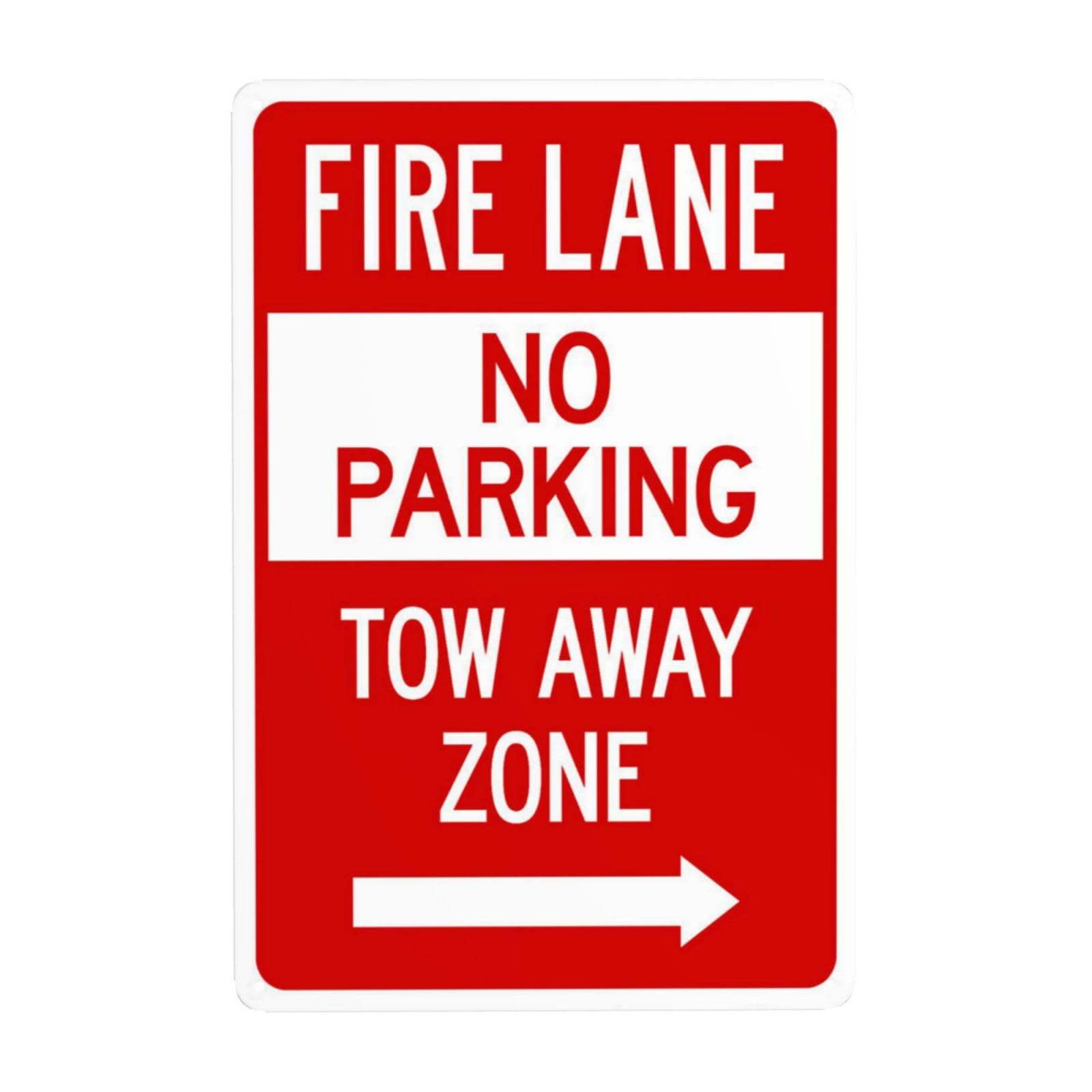 SMAZDFXX Fire Lane Tow Away Zone With Right Arrow Metal Warning Signs, Cautions Security Tin Sign, Safety Signs for Street Business Wall Decor 5.5"x8"