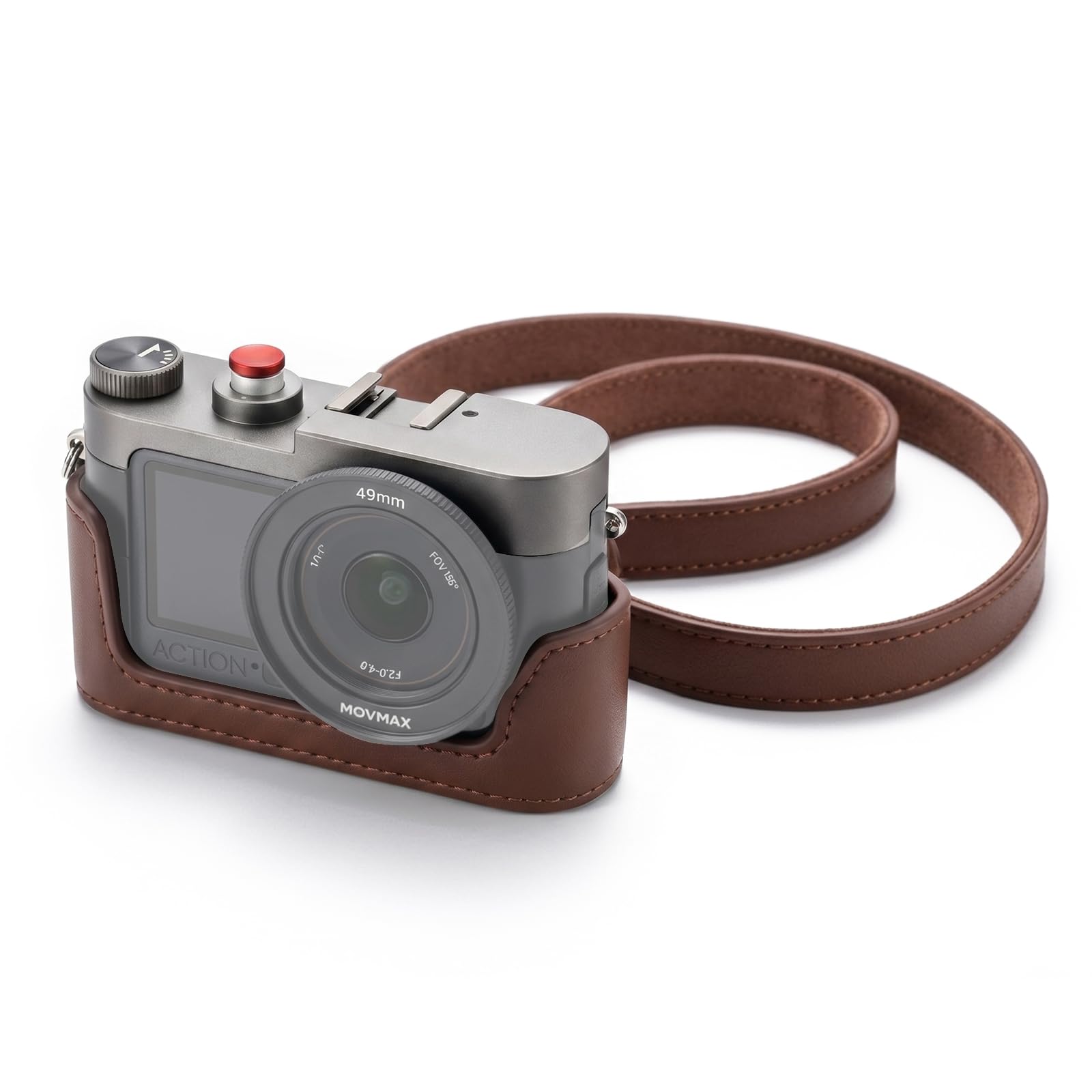 Klatka na aparat w stylu vintage z uchwytem retro do Action6, klasyczna fotografia uliczna, aluminiowa rama aparatu ręcznego z zimną stopką i uchwytem 1/4 (kompatybilna z DJI Action 6)