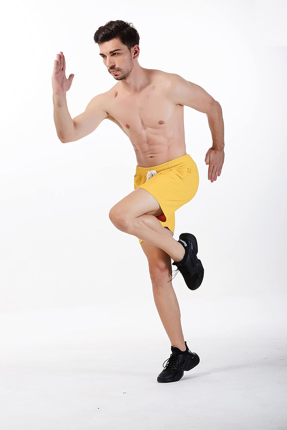 Mens Athletic Workout 5.5" Cotton Sweat Shorts with Pockets - Image 3