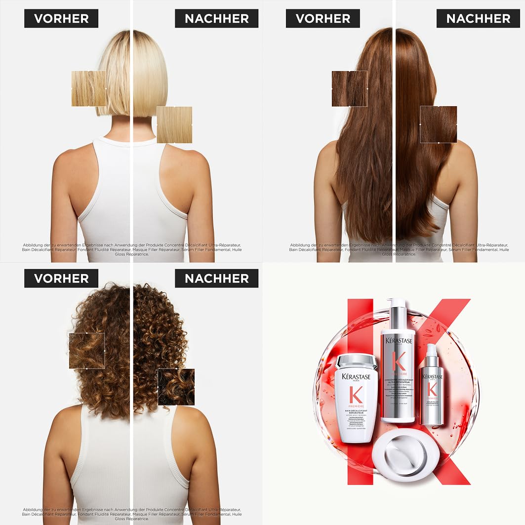 Kérastase Première Concentré Décalcifiant Ultra-Réparateur Hair Treatment, Reparierendes und kalziumreduzierendes Pre-Shampoo, Mit Zitronensäure und Glycin