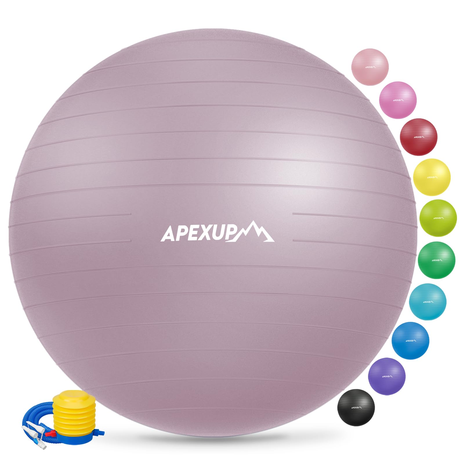 APEXUP ヨガボール エクササイズボール ピラティスボール 滑り止め 安定性ボール 高耐久 ジムボール フィットネス バランス コアトレーニング 理学療法用