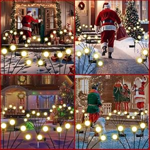 Solar Garden LightsSolar Firefly LightsSolar Lights Outdoor WaterproofSway by Wind Decor for Yard Patio Pathway Lawn Warm White 6 Pack 48 LED