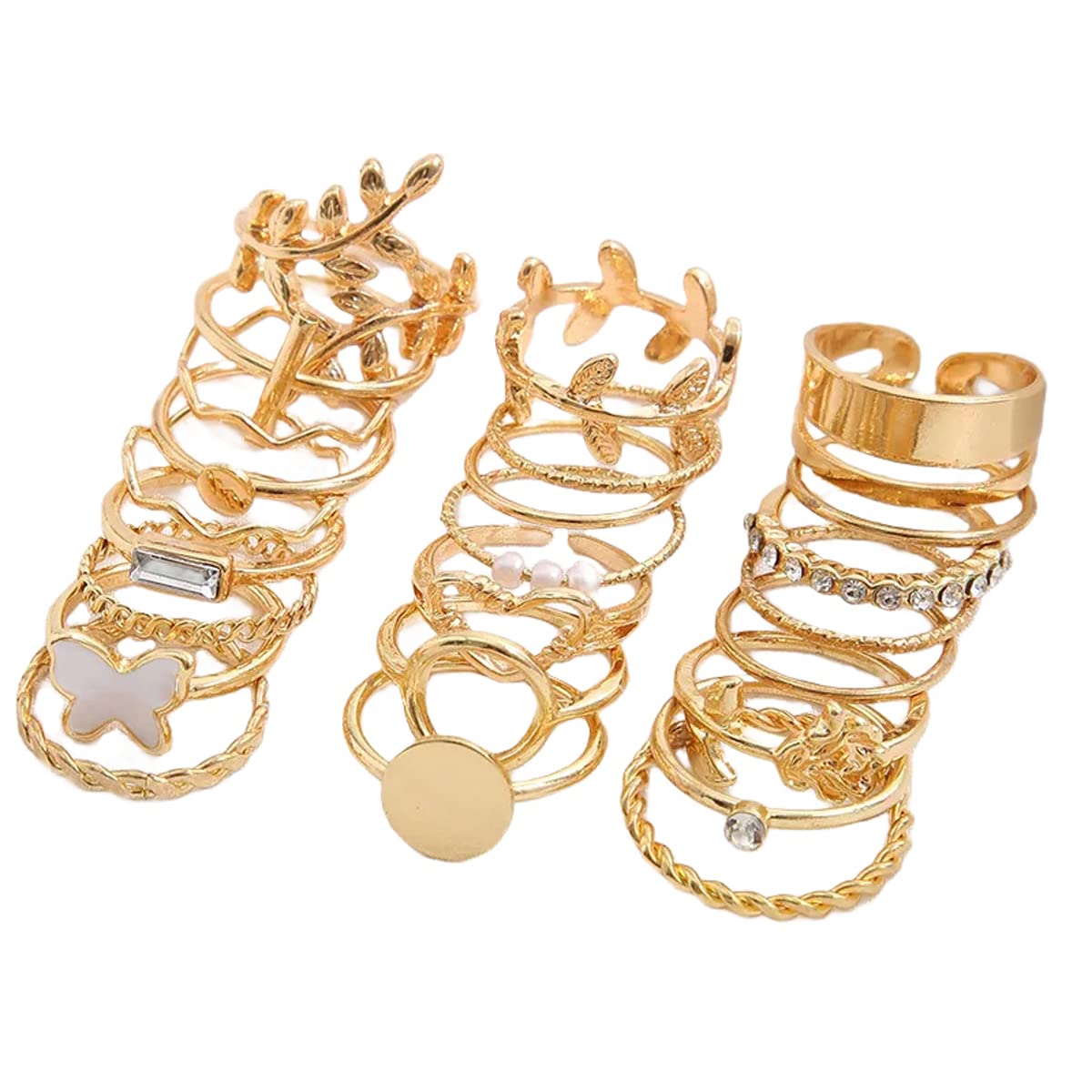 Jewels Galaxy Set Of 24 Gold-Plated Stone Studded Finger Ring (JG-PC-RNGI-2744) (B0C5RQ2M19) Amazon Price History, Amazon Price Tracker