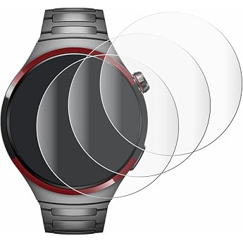 Savvies Pack of 4 Full Screen Protectors for Huawei Watch 4 Pro Space Edition Full Cover Screen Protector Film with Installation Aid [3D Curved]