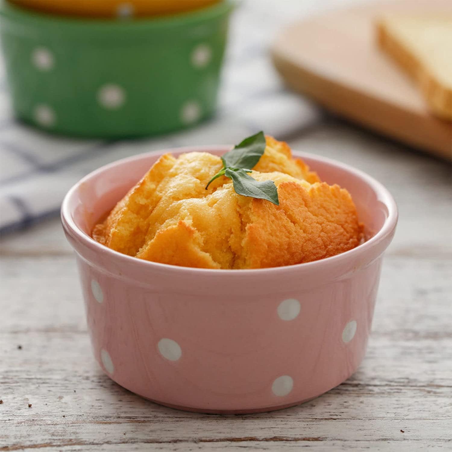 Bol à soupe, bol à riz, bol à déjeuner, ensemble de ramequins, 230 ml, ramequins à crème brûlée, plats à soufflé allant au four, ramequins à soufflé, ramequins for friteuse à air-rouge-lot de 8 ( Colo
