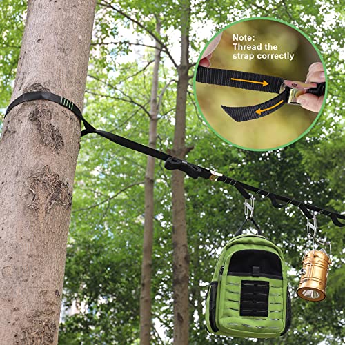 Ayaport Campsite Storage Strap Tent Camping Stuff Tree Hanging Organizer with 10 Hooks & 20 Loops, Must Have Camping Gear Kitchen Hammock Strap Tent Accessories - Image 7