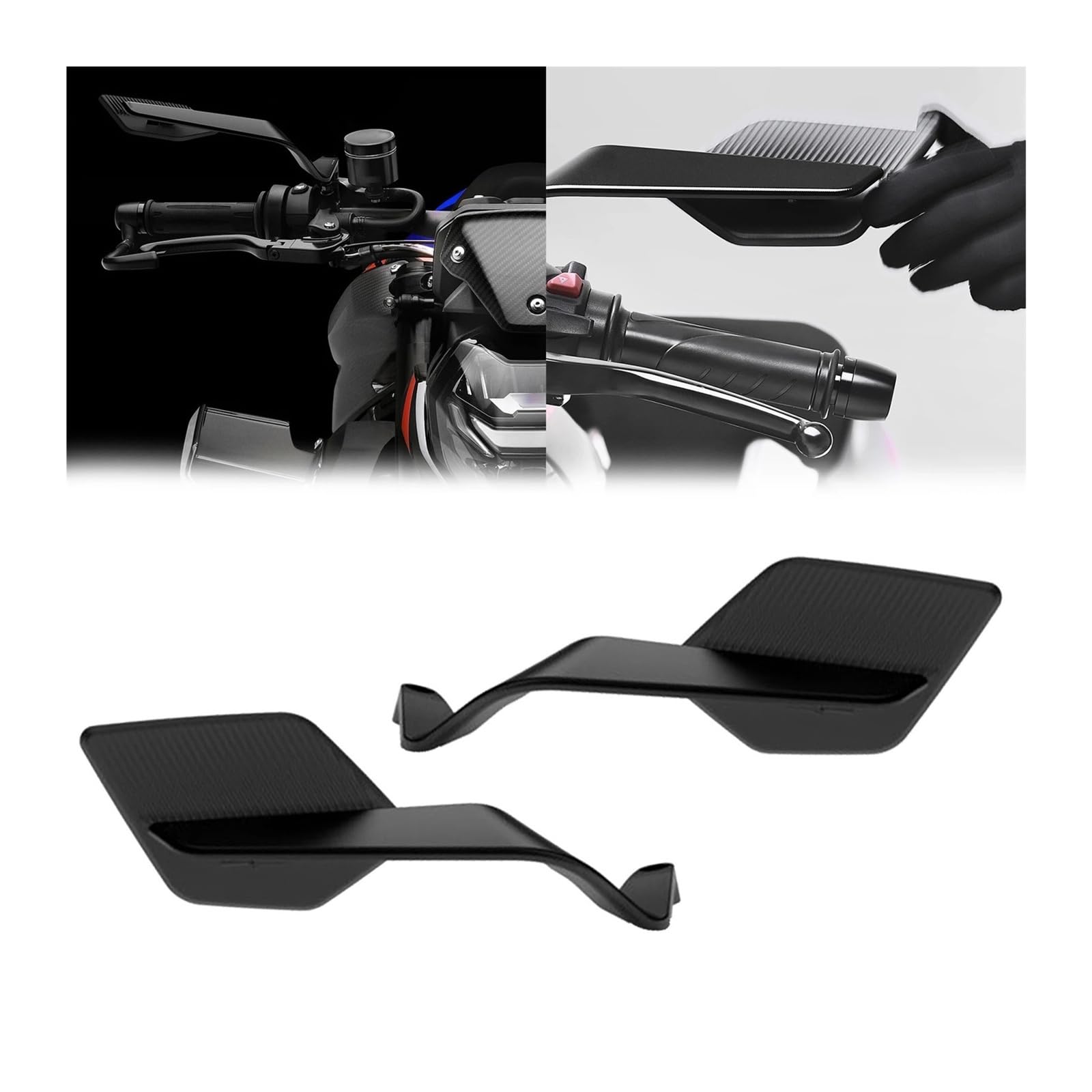 motos Miroir vélo Rétroviseur De Voiture Pour Tuono 660, Rétroviseur Invisible Réglable, Rétroviseur Latéral Rotatif À Aile Fixe(BLACK-White mirror)