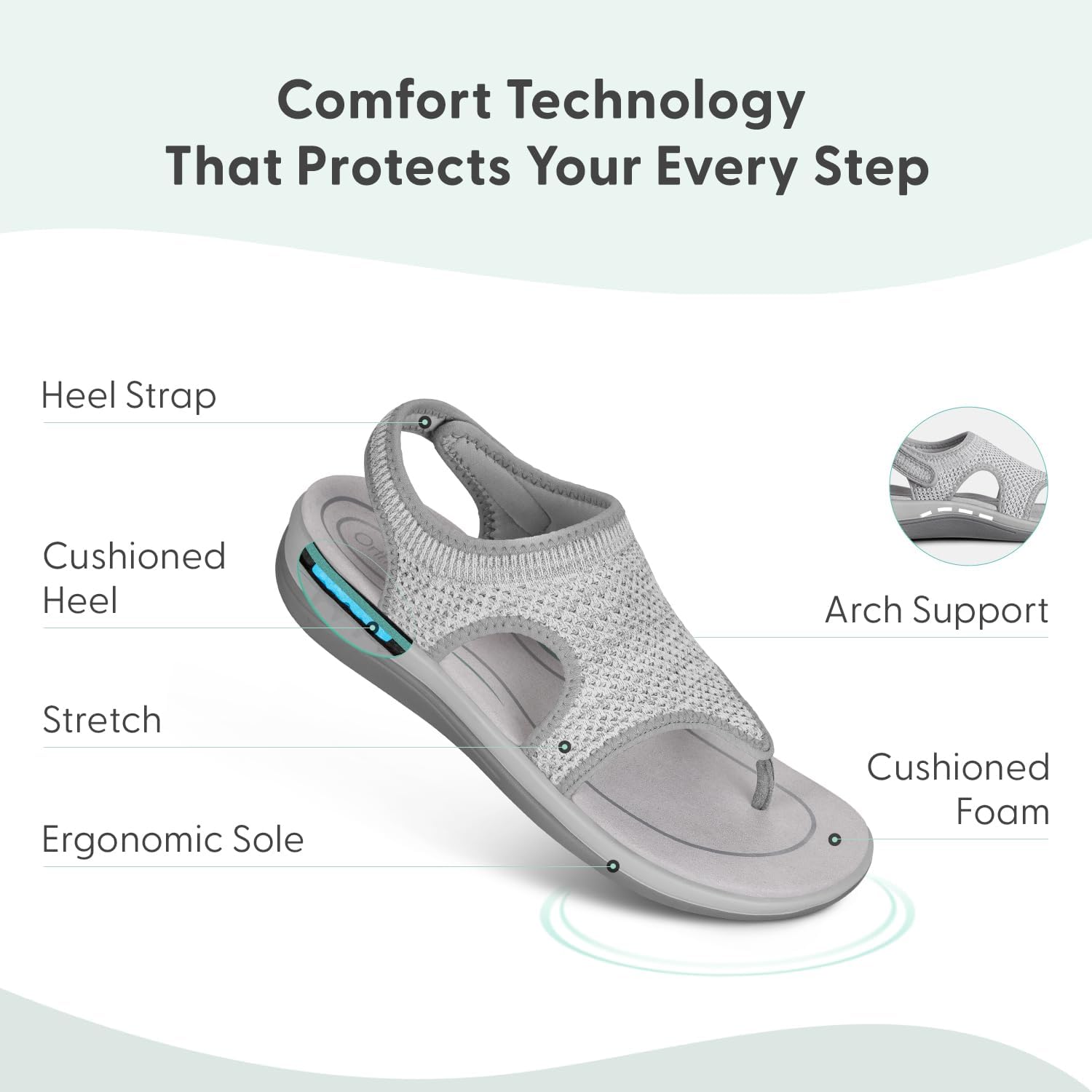 Orthofeet Women's Orthopedic Knit Lyra Sandals - Image 3