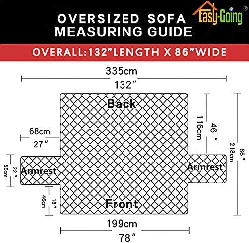 Miniatura 7 de Easy-Going - Funda reversible extragrande para sofá de 3 cojines, funda protectora de muebles, resistente al agua, con varillas de espuma, para
