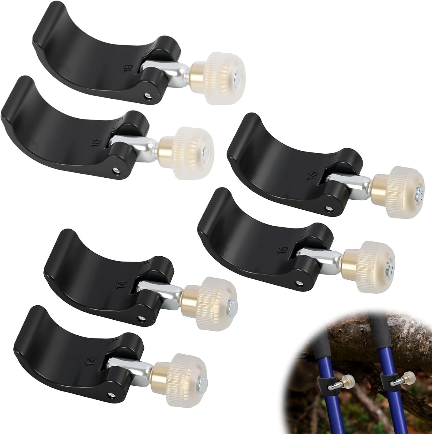 6 Pack Trikking Poles Clamp Replacement External Quick Flip Lock Fastener Buckle Clip with Nut Screws for Hiking Pole Walking Stick Camping Mountaining Backpacking Outdoor Repair Spare Parts 6 Pack Trikking Poles Clamp Replacement External Quick Flip Lock Fastener Buckle Clip with Nut Screws for Hiking Pole Walking Stick Camping Mountaining Backpacking Outdoor Repair Spare Parts
