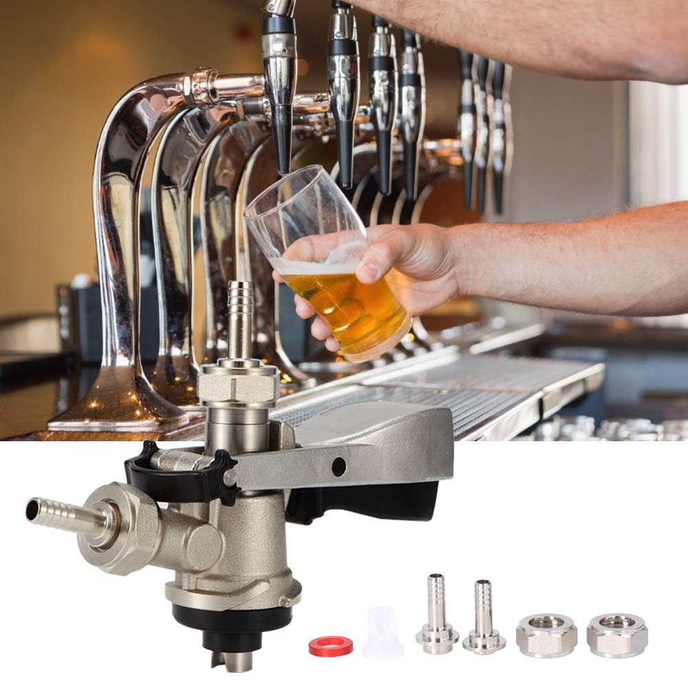 Accoppiatore Per Fusti, Erogatore Di Birra Alla Spina Tipo S Con Valvola Limitatrice Pressione Sicurezza Rondella di Tenuta Rubinetti Filettatura Maschio G5/8 Attacco Rubinetto Del Fusto Per Feste Bar