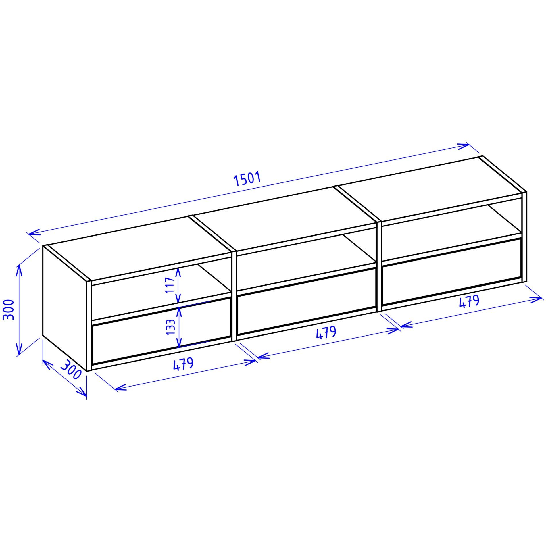Selsey TV Lowboard - Kaschmir Farbe Moderne Fernseher Kommode 150 x 30 x 30 cm (BxTxH) TV Unterschrank für Wohnzimmer Schrank mit Klappen Push to Open Lowboard Hängend TV Cabinet Wandmontage