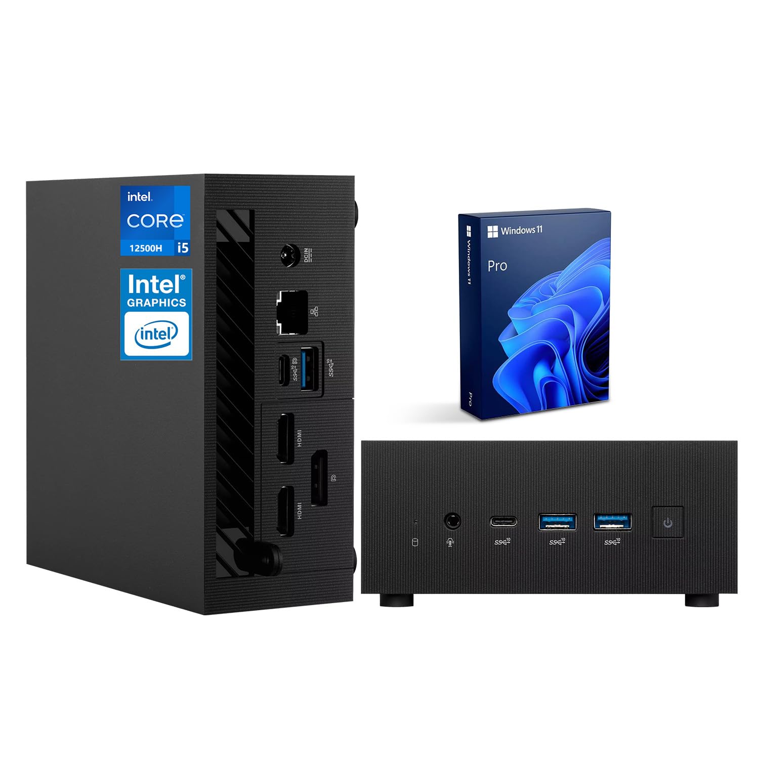 ASUS ExpertCenter PN64 Business Mini Desktop, Intel 12-Core i5-12500H, 16GB DDR5, 512GB SSD, Support 4-Display 4K, HDMI, DP, Type-C, RJ-45, Wi-Fi 6E, Windows 11 Pro, Black