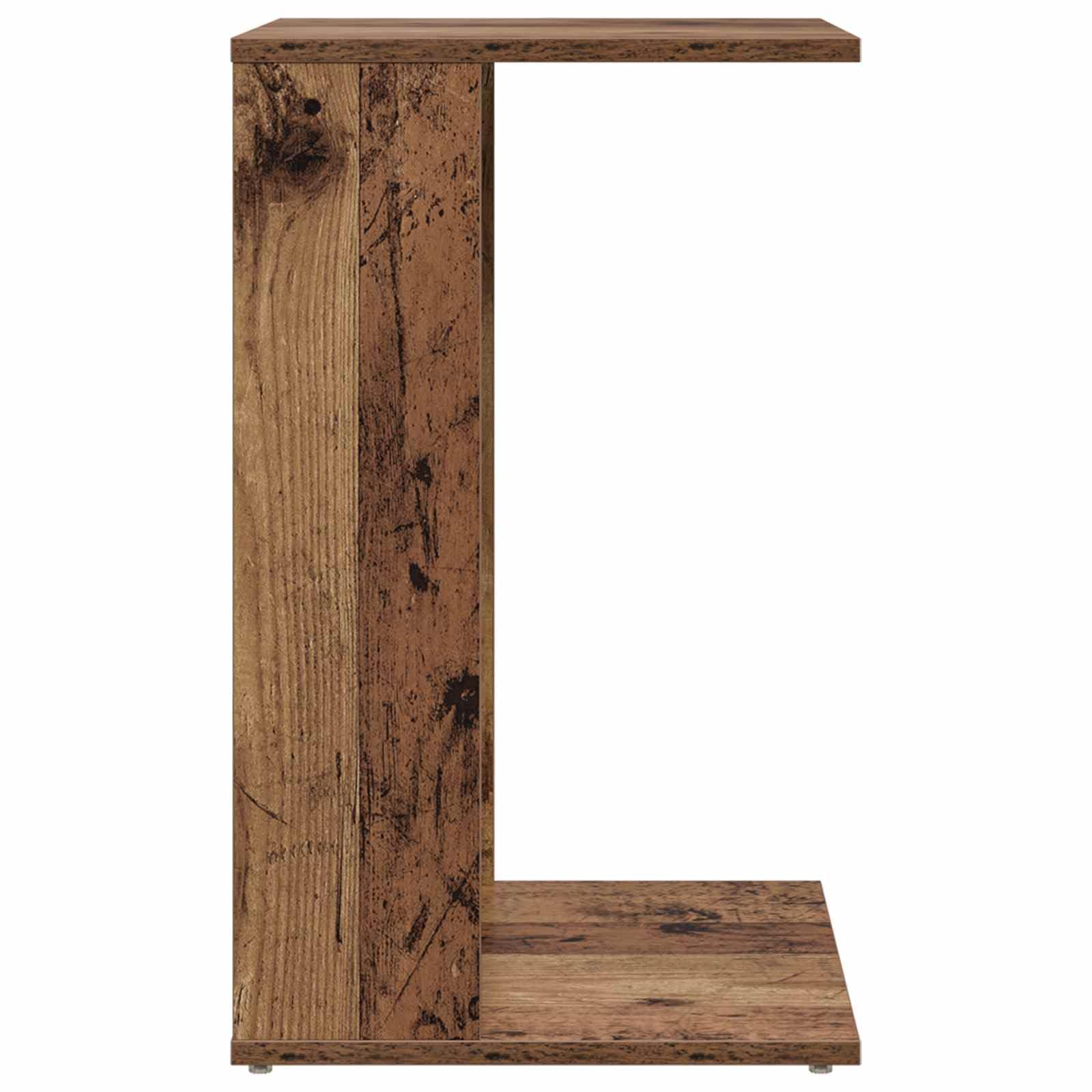 Mesa auxiliar en aspecto de madera vieja, 40 x 38 x 62,5 cm, moderna mesa de centro de madera para salón, mesa de sofá pequeña estable como mesita de noche