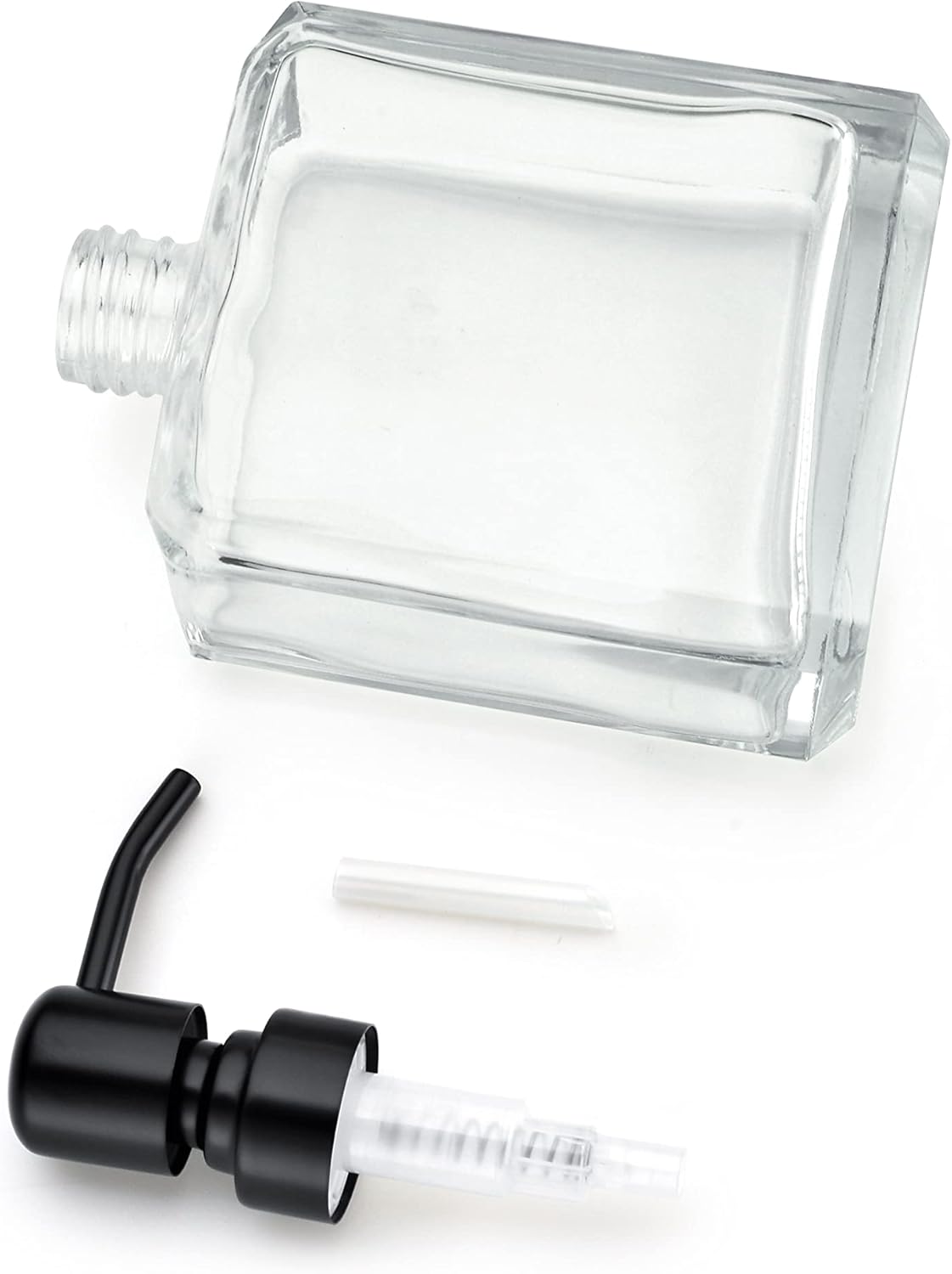 2 Pack Black Kitchen/Bathroom Soap Dispenser – 304 Rust-Proof Stainless Steel Pump, Refillable 13.5 OZ Glass Dispenser for Hand Soap, Dish Soap​