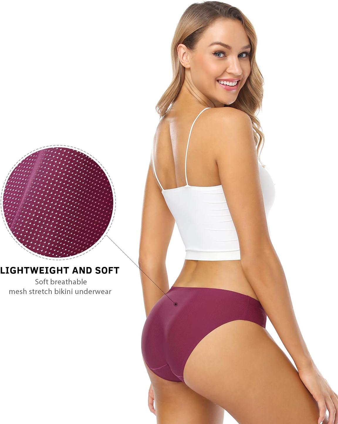 Xibing Womens Seamless Underwear No Show Panties for Women Breathable Bikini Hipster Ladies Underwear Multi-Pack - Image 4