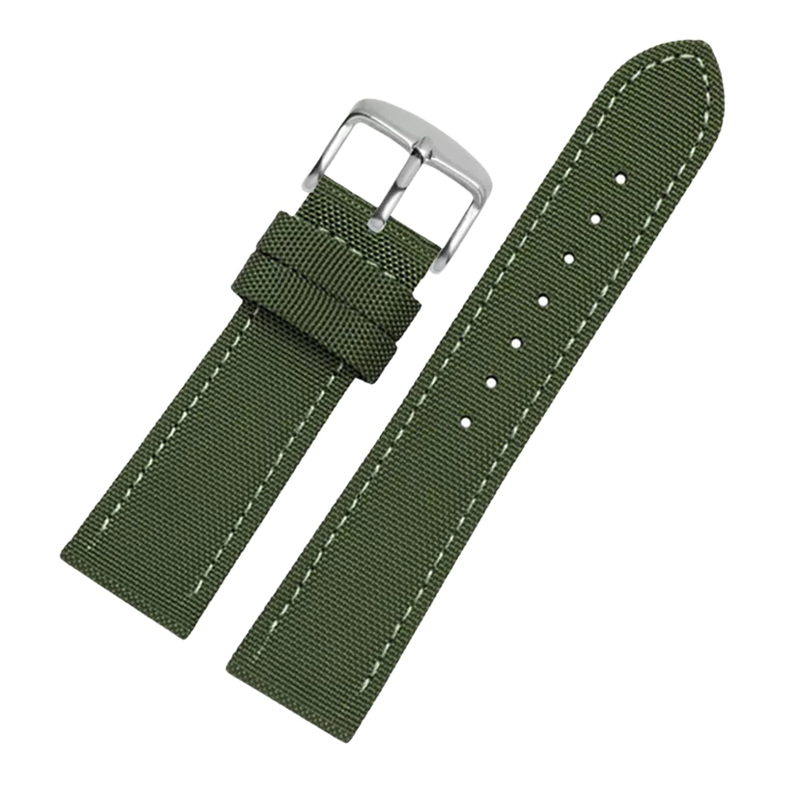 Correa de Reloj de Cuero, Correa de Reloj Nailon 18-24 mm con Empalme Cuero Genuino, Resistente al Agua, Absorbente del Sudor, Correa Repuesto for Cuarzo Esfera