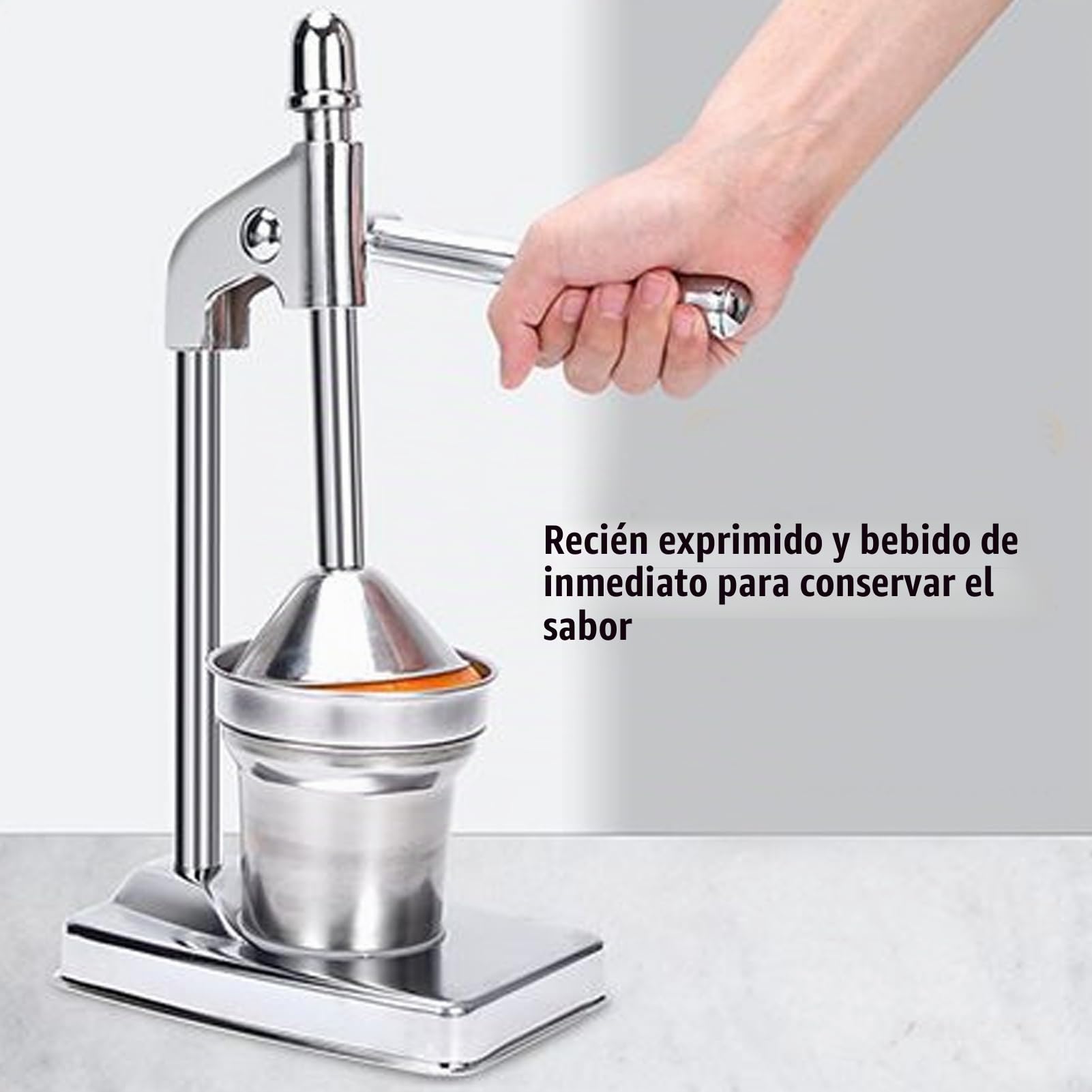Exprimidor Manual Acero Palanca - Naranja Limón Granada Extractor | Profesional Cocina Bar Casa Restaurante Robusto Metal Limpieza Fácil Fruta Herramienta Pesado Comercial
