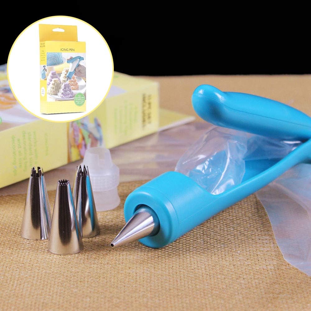 MansWill Cake Decorating Tools Set, Professional Cupcake Pastry Kits/Home DIY Baking Supplies with 1 Pastry Pen, 4 Pastry Tips, 4 Pastry Bags, 2 Reusable Couplers
