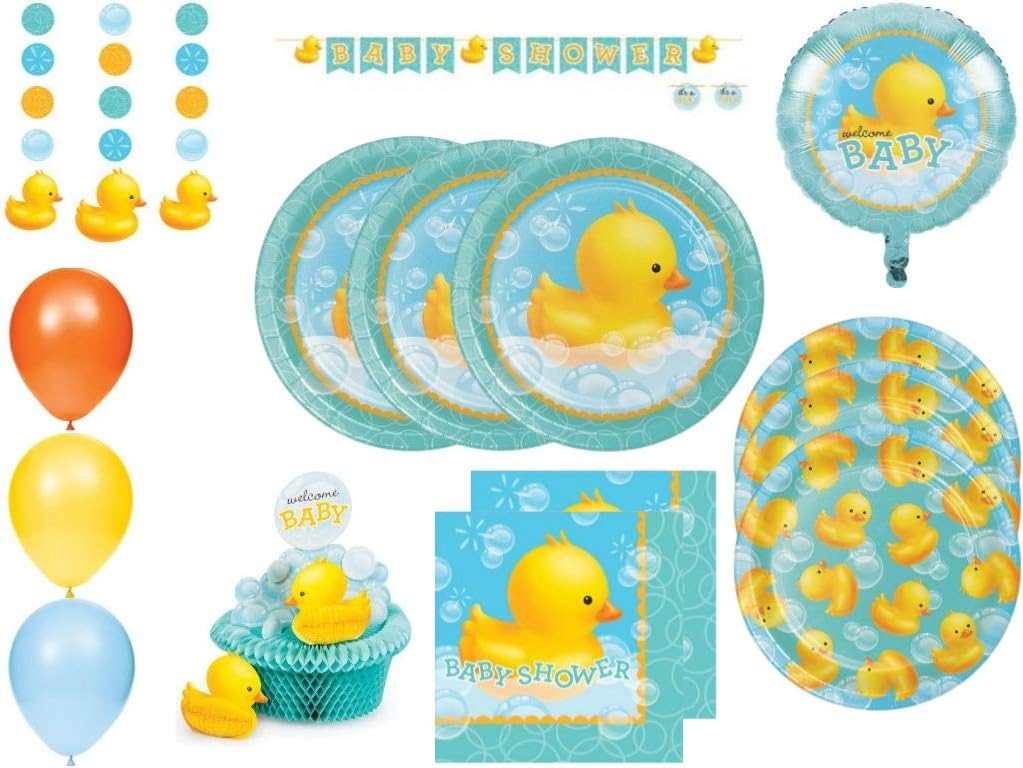 Bubble Bath Rubber Duck Ultimate Baby Shower Party Supplies Kit for 32 Guests