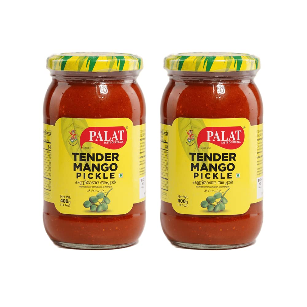 PALAT - Tender Mango Pickle Traditional and Handcrafted Pickle Cylindrical Glass Bottle 400 GM - Pack of 2 (B09W9MNKR3) Amazon Price History, Amazon Price Tracker
