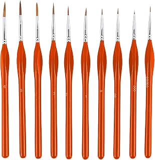 Detail Paint Brushes 10 PCS, Aesthetic Fine Tip Professional Miniature Painting Artist Brush Set for Micro Detailing Acrylic Watercolor Oil Craft, Paint by Number for Adults