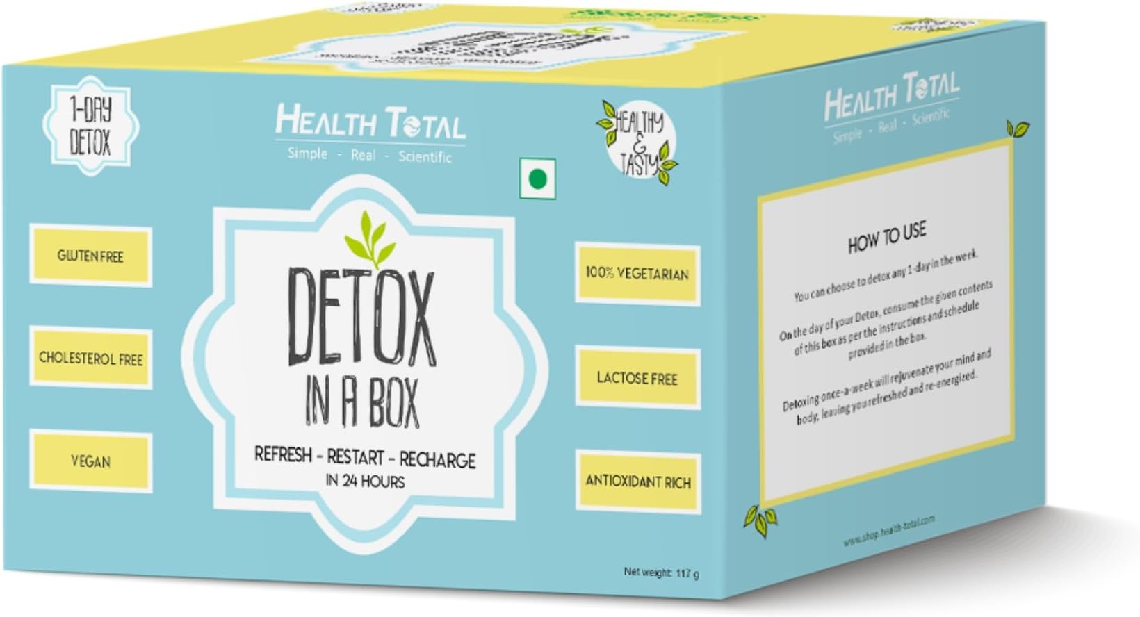 1-Day Detox in a Box – Refresh, Restart & Recharge | Natural Detox Cleanse with 12+ Superfoods | Boost Energy, Improve Digestion, Enhance Skin Glow | Easy 1-Day Cleanse for Detox & Wellness