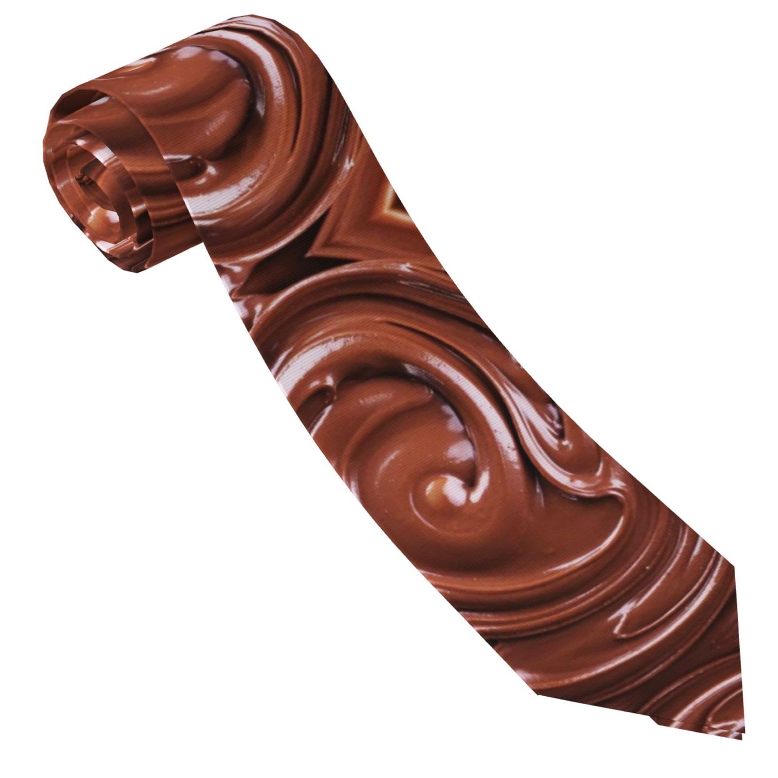 Smazdfxx Unisex Chocolate Print Men's Tie Necktie Novelty For Party Wedding Business Neckties For Men Teen Boy