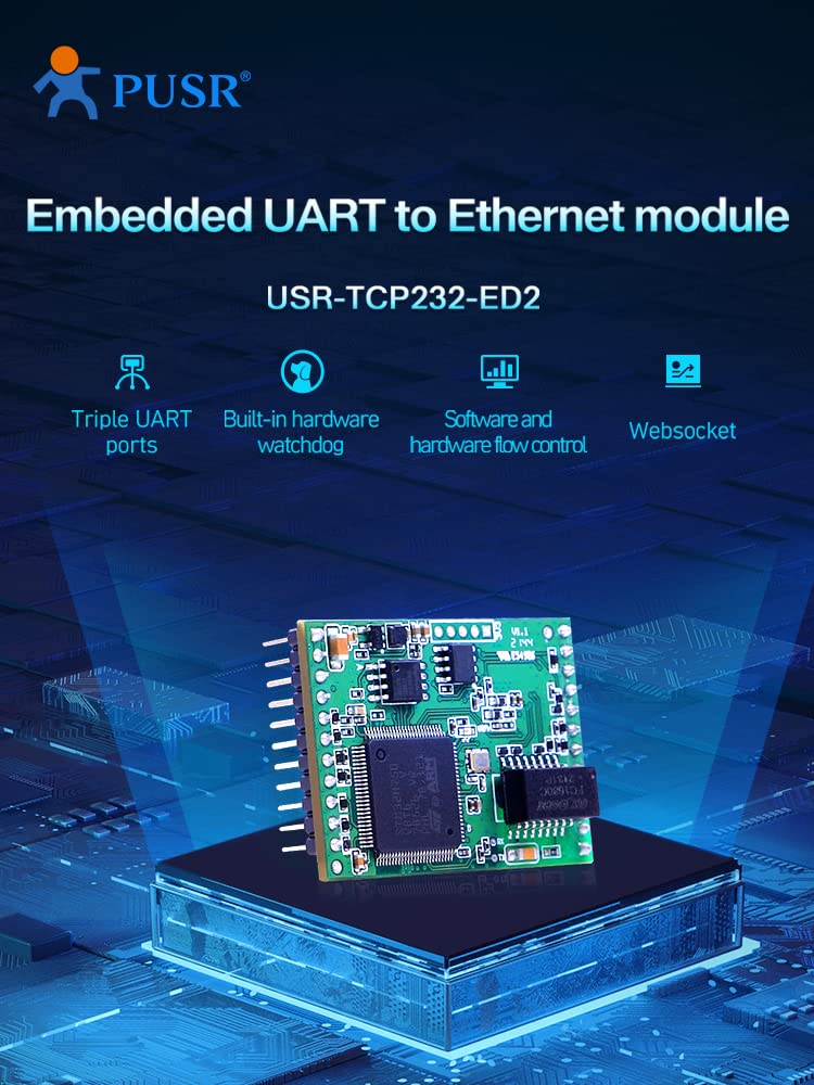 【Precio por 3 Piezas】 USR-TCP232-ED2 Triple TTL UART Modbus a Ethernet TCP/IP módulos convertidores
