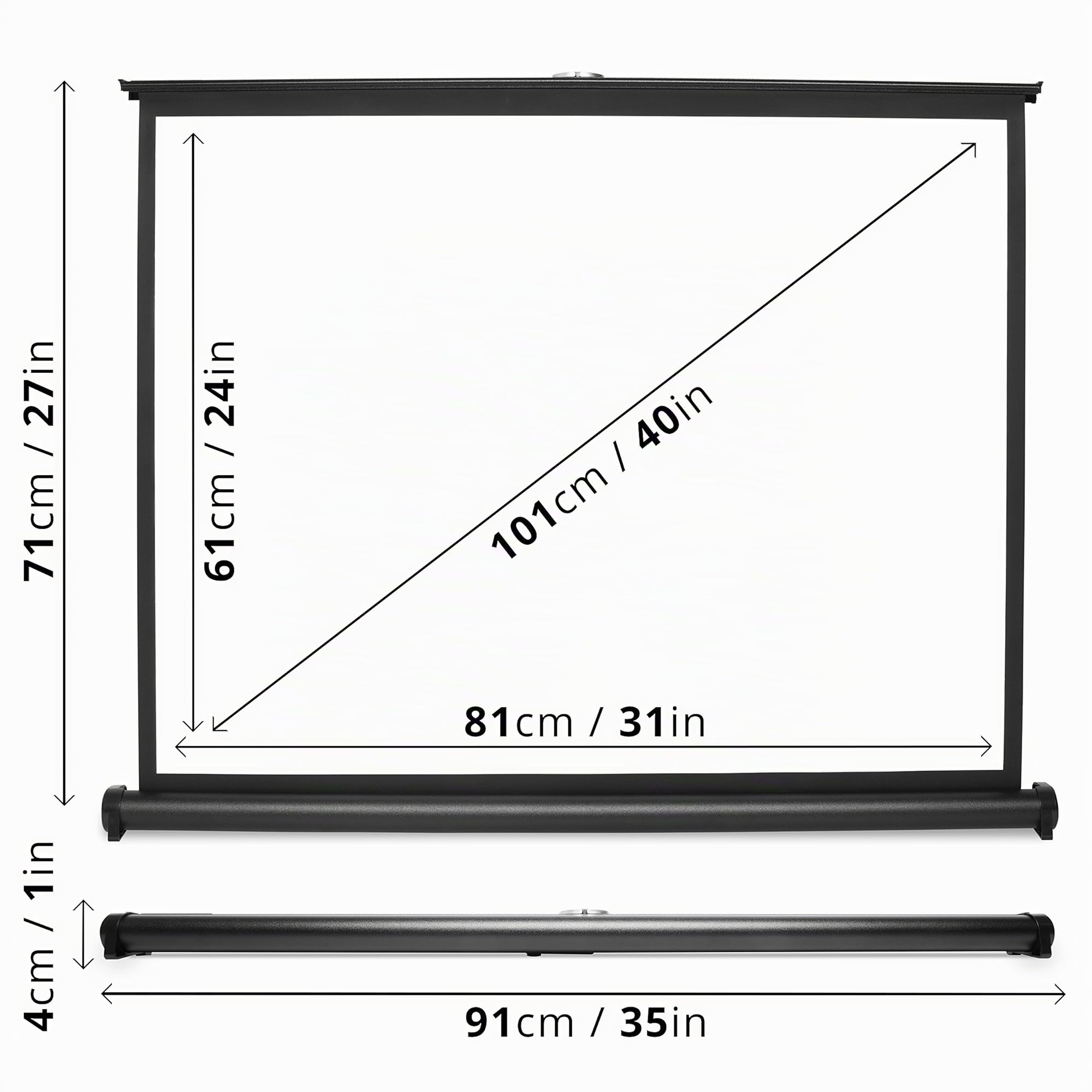 Duronic DPS40 4/3 Ecran de Projection TV Home Cinema 40 Pouces